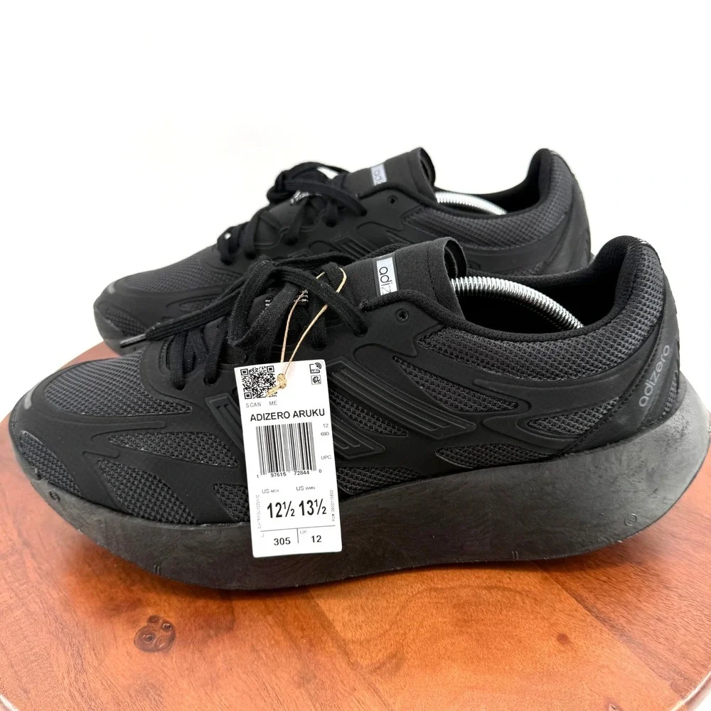 ADIDAS Adizero Aruku Walking Sneakers Triple Black Chunky JH7772 Men Size 12.5